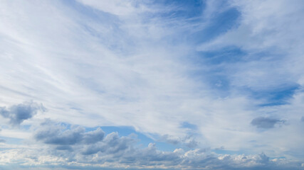 Blue sky background with beautiful clouds