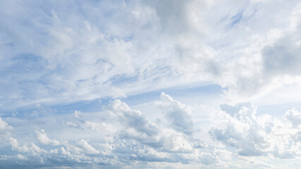 Natural daylight and white clouds floating on blue sky