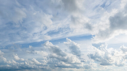 Natural daylight and white clouds floating on blue sky