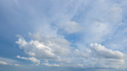 Natural daylight and white clouds floating on blue sky