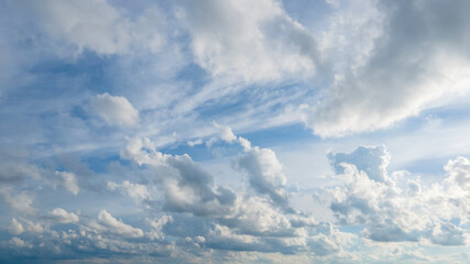 Natural daylight and white clouds floating on blue sky