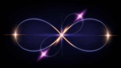 Infinity Neon light Background. Vector Illustration