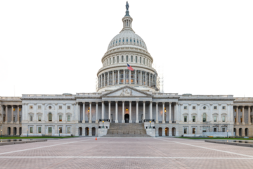 US capitol building with out sky.  Transparency PNG.