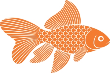 Fotobehang Gold fish logo. Isolated gold fish on white background © oleg7799