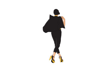 Fototapeta na wymiar Vector illustration of casual women walking
