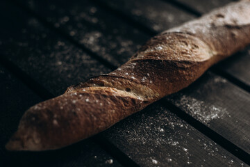 baguette dark food photography