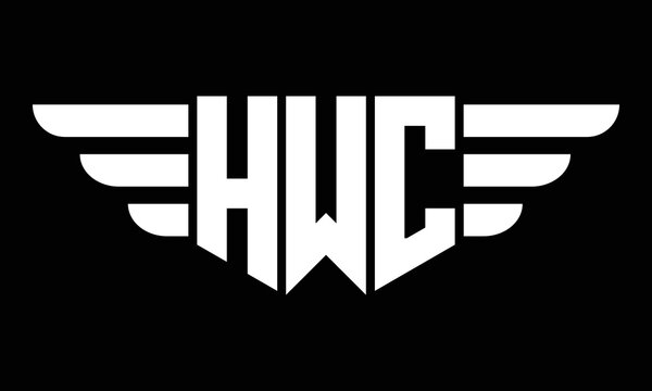 HWC three-letter geometric initial letter logo design template.