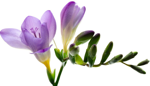 Fototapeta Beautiful background with purple freesia flowers
