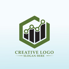 Green natural logo design idea