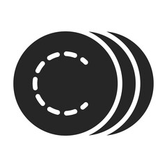 Fototapeta premium Plate vector black icon. Vector illustration tableware on white background. Isolated black illustration icon of plate .