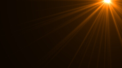 Sun rays light isolated on the black background for overlay design ( screen blending mode layer)