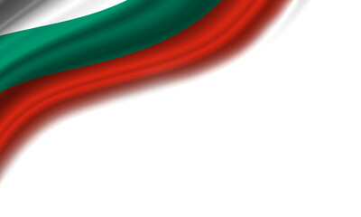 Wavy flag of Bulgaria against white background. 3d illustration