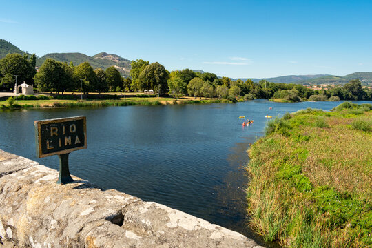 view of the river in ponte de lima portugal