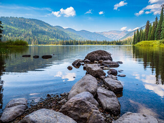 Upper Whitefish Lake, Stillwater State Park, Montana, USA