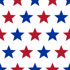Obraz premium Diagonal rows with stars seamless pattern. American patriotic backgrounds. Independence day geometric prints. Perfect for election invitations. Holiday simple wallpaper.