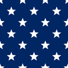 Starry sky seamless pattern. American patriotic backgrounds. Independence day geometric prints. True USA flag colors perfect for election invitations. Holiday simple wallpaper.