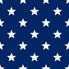 Fototapeta premium Starry sky seamless pattern. American patriotic backgrounds. Independence day geometric prints. True USA flag colors perfect for election invitations. Holiday simple wallpaper.