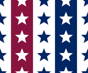 Obraz premium Stars seamless pattern. American patriotic backgrounds. Independence day geometric prints. True USA flag colors perfect for election invitations. Holiday simple wallpaper.