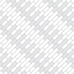Brickwork texture seamless pattern. Decorative appearance of English brick bond. Block masonry diagonal design. Seamless monochrome vector illustration.