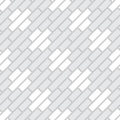 Brickwork texture seamless pattern. Decorative appearance of English brick bond. Shift cruciform diagonal masonry design. Seamless monochrome vector illustration.