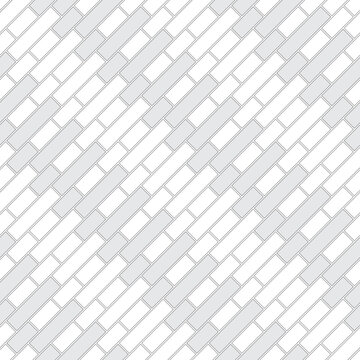 Brickwork texture seamless pattern. Decorative appearance of English brick bond. Block masonry diagonal design. Seamless monochrome vector illustration. © Nikonor