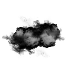 Black cloud isolated over white background 3D illustration