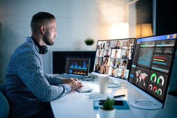 Digital Online Video Conference Webinar