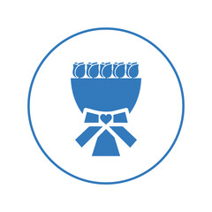 Valentine day flowers gift icon | Circle version icon |