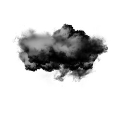 Black cloud isolated over white background 3D illustration