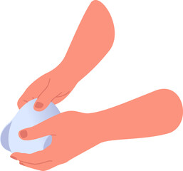 hands wash the dish illustration.