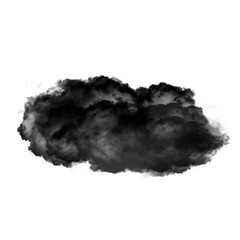 Black cloud isolated over white background 3D illustration