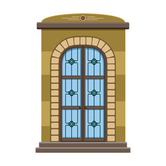 Door of wooden vector cartoon icon. Vector illustration old door on white background. Isolated cartoon illustration icon wood door of house .