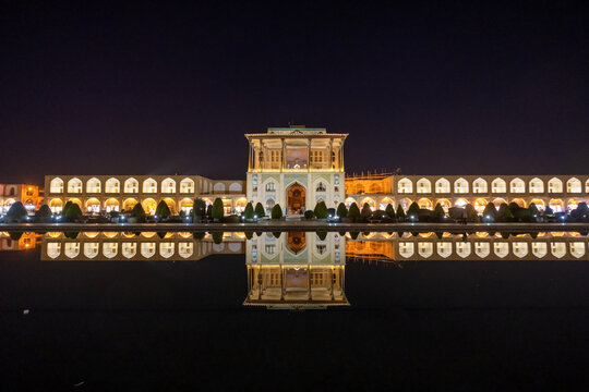 Reflections in one of the most beautiful squares in the world is in the city of Isfahan in Iran