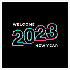 Creative design logo of 2023 new year