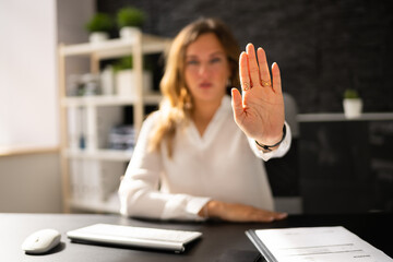 Business Woman In Office In Stress And Despair