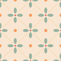 Seamless floral pattern. Simple design wallpaper for web design, textile printing and wrapping paper. Vintage background in pastel colors.