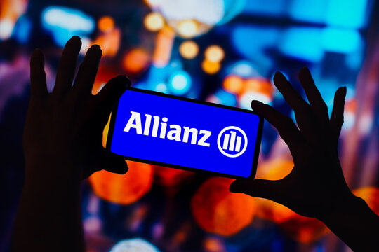 September 17, 2022, Brazil. In this photo illustration, the Allianz Insurance logo is seen displayed on a smartphone.