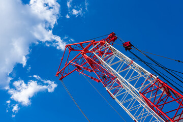 Blue Sky and Red Crane