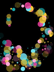 Bokeh confetti circles decoration holiday background.
