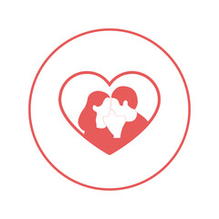 Romantic couple heart love icon | Circle version icon |