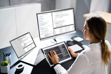Obraz na płótnie Canvas Web Developer Programming Software Code