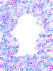 Neon paillettes confetti placer vector composition. Circle shiny spangle particles holiday glitter top view. Christmas confetti scatter shining texture.