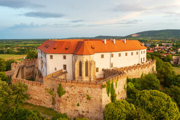 Obraz premium Aerial view about Castle of Siklós, which located at the southern foot of the Villány mountains.