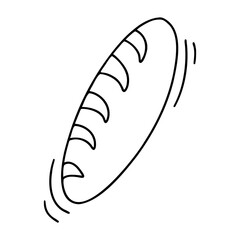 Doodle cartoon contour bread