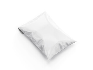 3D Illustration. Plastic pouch packaging mockup in white background