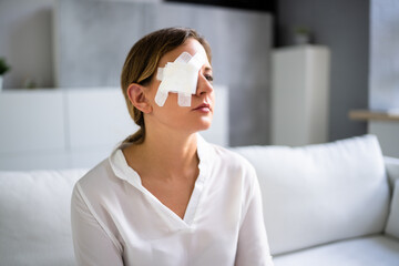 Eye First Aid Care. Medicine Plaster