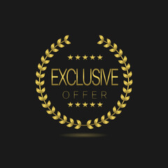 Exclusive offer golden laurel wreath label