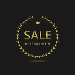 Sale clearance Golden laurel wreath label