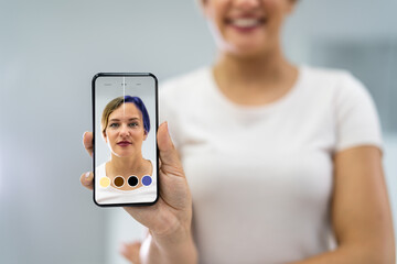 AR Beauty Filter Technology. Woman Hair