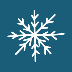 Doodle snowflake vector illustration. Hand drawn simple snowflake isolated.